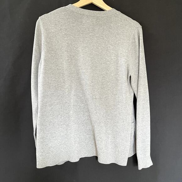 Lands' End gray knit cardigan women's size medium cotton modal sweater pockets - Picture 7 of 7